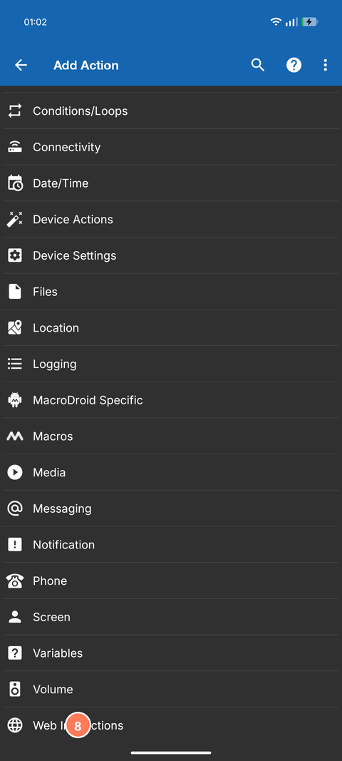 The action list